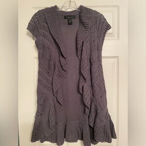 Dark Grey Cap Sleeve Sweater Cardigan – Size M